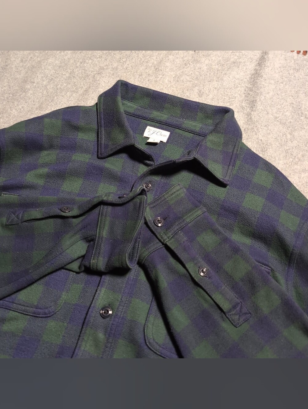 Knit For J.Crew Men’s L Plaid Flannel soft knit shirt - Twill Olive Dark Moss